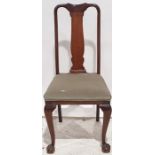 Early 20th century mahogany armchair on cabriole legs and another chair (2)