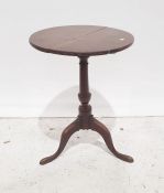 19th century oak occasional table, circular top on turned pedestal to three ogee supports, 52cm x