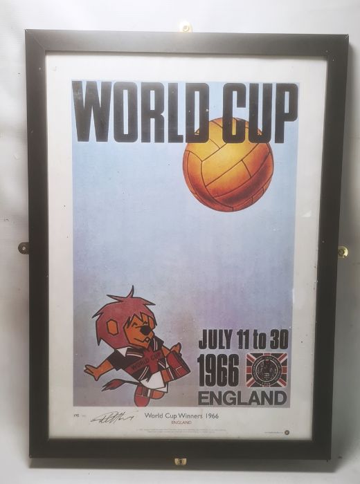 Limited edition poster of World Cup July 1966 with Sir Geoff Hurst's signature, with certificate