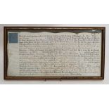 George III indenture in glazed frame