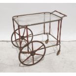 Mid-century brass and glass and turned wood hostess trolleyCondition Report Discolouration and