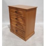 20th century oak chest of four drawers, 75cm x 93cm