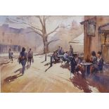 Paul Weaver (20th century school) Watercolour  "Kingsmead Square, Bath", signed lower left, 25cm x