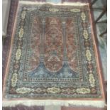 Modern Eastern-style Tree of Life decorated peach ground rug, the peach central field with central