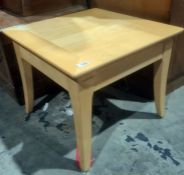 Modern square coffee table finished in maple, 49cm x 41.5cm