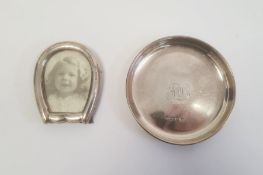 An early 20th century silver pin dish, circular, initialled 'RW', Birmingham 1919 maker William