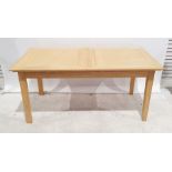 Modern oak effect extending dining table and five chairs (6)