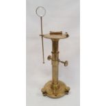 De Grave Short & Co Ltd makers, London, adjustable brass stand fitted with spirit levels, 33cm high