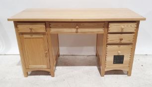 Modern oak desk, assorted drawers and cupboard doors, 144cm wideCondition Report Approx. H75.5cm x