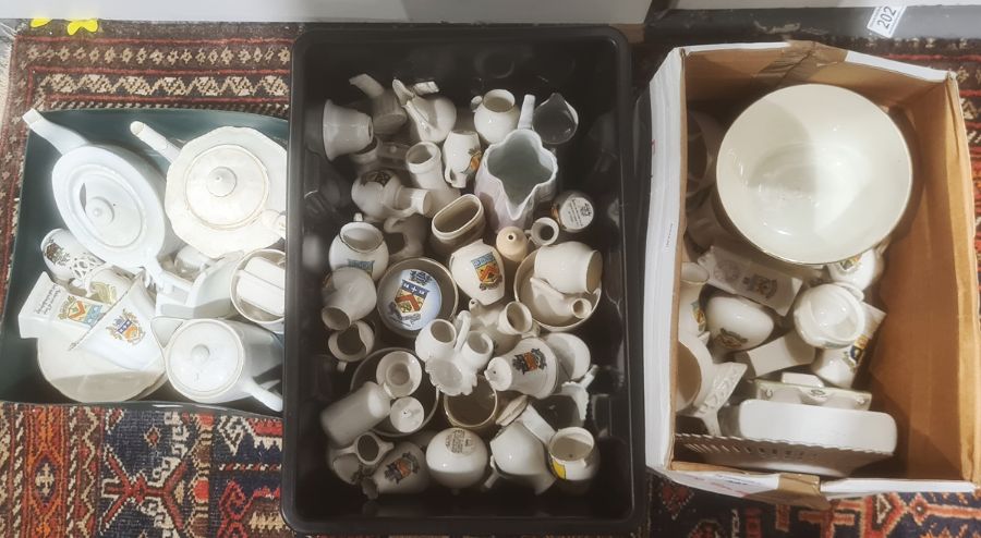 Large quantity of crested ware, mainly Cheltenham interest (3 boxes)
