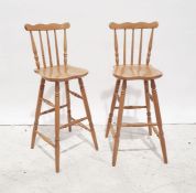 Five beech stick back bar stools (5)