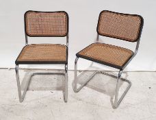 Set of four Habitat vintage style cane-seat and - backed cantilever style chairs, Condition Report