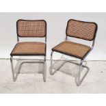 Set of four Habitat vintage style cane-seat and - backed cantilever style chairs, Condition Report