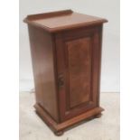 Early 20th century walnut pot cupboard,the square top with moulded edge, single cupboard door