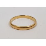 22ct gold wedding ring, finger size N 1/2, approx. 2.3g