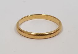 22ct gold wedding ring, finger size N 1/2, approx. 2.3g