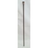 1920's silver-topped and wooden walking cane, London 1924, engraved decoration to handle, 86cm