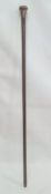 1920's silver-topped and wooden walking cane, London 1924, engraved decoration to handle, 86cm