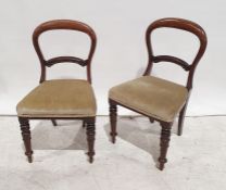 Set of six 19th century mahogany balloonback chairs, turned front supports (6)