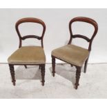 Set of six 19th century mahogany balloonback chairs, turned front supports (6)