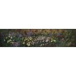 S Anqus  Oil on board Wild flowers, signed lower left, 30cm x 121cm  Downey(?)  Oil on canvas