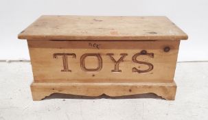 Modern pine trunk / toy  box on bracket feet, 91.5cm x 43cm