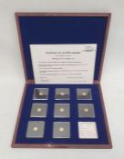 Set of eight 14ct gold medalllions, various portraits of Princess Diana, cased and with certificate,