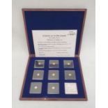 Set of eight 14ct gold medalllions, various portraits of Princess Diana, cased and with certificate,