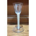 18th century cordial glass with cotton twist stem, 15.5cm high Condition Report Light scratches