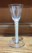 18th century cordial glass with cotton twist stem, 15.5cm high Condition Report Light scratches