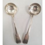 A pair George III silver sauce ladles, both initialled 'J', London 1803, maker Peter, Ann and