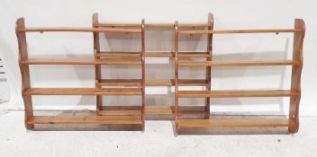 Three modern pine wall mounted plate racks (3)