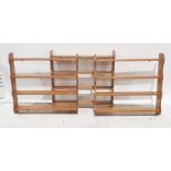 Three modern pine wall mounted plate racks (3)