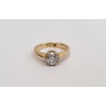 18ct gold and diamond ring, the diamond old cut, approx. 6mm in diameter, approx. 0.85ct, 4.4g in