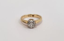 18ct gold and diamond ring, the diamond old cut, approx. 6mm in diameter, approx. 0.85ct, 4.4g in