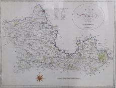 Hand-coloured map of Berkshire published by John Stockdale and engraved by J. Cary, 40 x 53cm