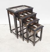 Chinese style nest of four coffee tables and a lamp and a shibayama screen (3)