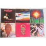 Approximately 100 vinyl records of various genres and artists including Rod Stewart, Cliff