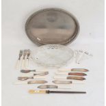 Quantity of flatware, a tray and a hors d'oeuvres dish