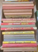 Assorted children's titles including Biggles, assorted annuals, etc (4 boxes)
