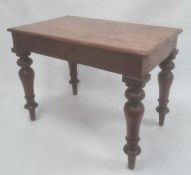 Late 19th century mahogany stool on turned supports, 55cm x 41cm