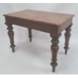 Late 19th century mahogany stool on turned supports, 55cm x 41cm