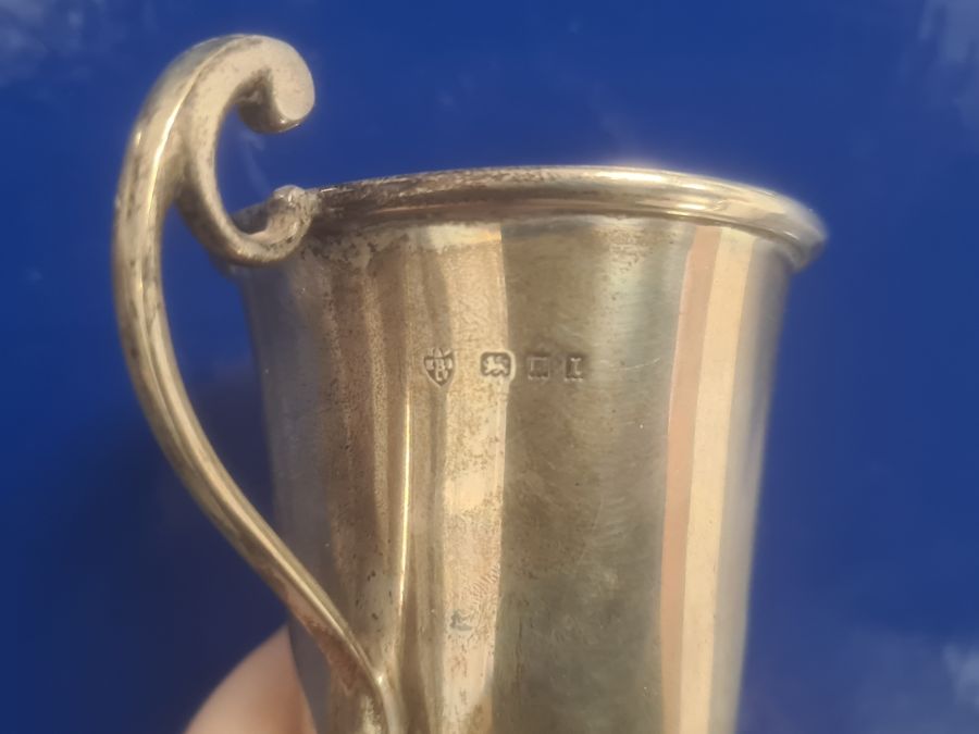 1920's silver miniature trophy cup 'Cheltenham Jubilee Tennis Tournament 1927', London 1926, 1. - Image 5 of 6