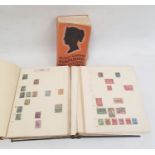 Two albums of 19th century to mid 20th century world stamps, a Stanley Gibbons stamp catalogue
