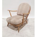 Light beech Ercol stickback lounge chairCondition Report Some scratches and wear throughout wood.
