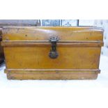 Vintage tin trunk, 70cm wide x 50cm deep x 41cm high