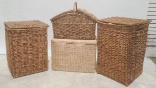 Three wicker baskets and a hamper (4)