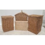 Three wicker baskets and a hamper (4)