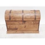 Modern dome-top trunk, plinth base, 92cm x 63cm