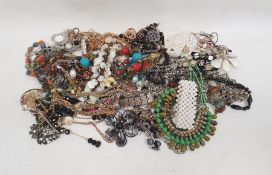 A quantity of modern costume jewellery, cufflinks, costume watches (3 boxes)